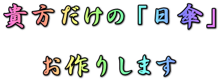 貴方だけの「日傘」  お作りします